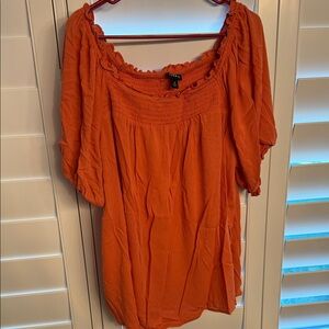 Torrid Vibrant Orange Smocked Blouse